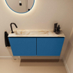 MONDIAZ TURE-DLUX 100cm toiletmeubel Jeans. EDEN wastafel Frappe positie links. Met 1 kraangat. SW1102812