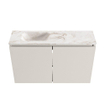MONDIAZ TURE-DLUX 80cm toiletmeubel Linen. EDEN wastafel Frappe positie links. Met 1 kraangat. SW1102877