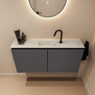 MONDIAZ TURE-DLUX 100cm toiletmeubel Dark Grey. EDEN wastafel Opalo positie midden. Met 1 kraangat. SW1104280