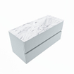 MONDIAZ VICA-DLUX Badkamermeubelset - 110cm - onderkast clay- 2 lades - inbouw wastafel cloud rechts - 1 kraangat - 60cm hoge versie - glace SW1088180