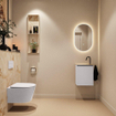 MONDIAZ TURE-DLUX 40cm toiletmeubel Cale. EDEN wastafel Frappe positie links. Met 1 kraangat. SW1102669