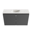 MONDIAZ TURE-DLUX 80cm toiletmeubel Dark Grey. EDEN wastafel Ostra positie midden. Met 1 kraangat. SW1104813