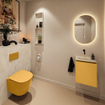 MONDIAZ TURE-DLUX 40cm toiletmeubel Ocher. EDEN wastafel Ostra positie midden. Zonder kraangat. SW1104923