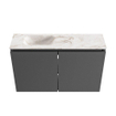 MONDIAZ TURE-DLUX 80cm toiletmeubel Dark Grey. EDEN wastafel Frappe positie links. Met 1 kraangat. SW1102726