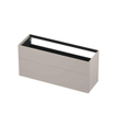 INK P2O Wastafelonderkast - 140x45x65cm - 2 lades - push 2 open - rechte opdekfronten MDF lak Mat kasjmier grijs SW798550