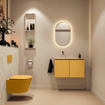 MONDIAZ TURE-DLUX 80cm toiletmeubel Ocher. EDEN wastafel Ostra positie links. Zonder kraangat. SW1104936
