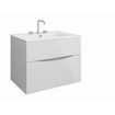 Crosswater Glide II Wastafelonderkast - 70x45x52cm - 2 lades - greeploos - softclose - glans wit SW487233