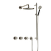 Hotbath Cobber IBSW70 Regendoucheset inbouw - 38.5cm wandarm - 20cm ronde hoofddouche - 3 standen handdouche - glijstang - Geborsteld nikkel SW678039