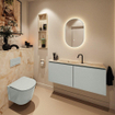 MONDIAZ TURE-DLUX 120cm toiletmeubel Greey. EDEN wastafel Frappe positie midden. Met 1 kraangat. SW1102775