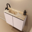 MONDIAZ TURE-DLUX 60cm toiletmeubel Rosee. EDEN wastafel Frappe positie links. Met 1 kraangat. SW1102967