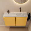 MONDIAZ TURE-DLUX 80cm toiletmeubel Ocher. EDEN wastafel Opalo positie rechts. Zonder kraangat. SW1104403