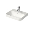 Duravit HappyD 2 Plus opbouwwastafel met kraangat met overloop 50x40cm met keramisch push-open ventiel wit SW358146