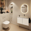 MONDIAZ TURE-DLUX 80cm toiletmeubel Talc. EDEN wastafel Ostra positie rechts. Zonder kraangat. SW1104643