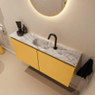 MONDIAZ TURE-DLUX 100cm toiletmeubel Ocher. EDEN wastafel Glace positie midden. Met 1 kraangat. SW1103432