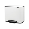 Brabantia Bo Pedaalemmer - 11+23 liter - 2 kunststof binnenemmers - wit SW1026526