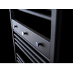 Sanicare Handdoekhouderpaneel - 51.7x9.2x2.7cm - voor radiator - 3 chromen handdoekknoppen - zwart mat SW891060