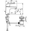 Hansa Hansapinto wastafelkraan m. vaste uitloop 10.7cm met waste chroom SW94161