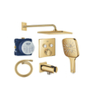 Grohe Grohtherm regendoucheset inbouw - hoofddouche vierkant - handdouche vierkant - gebogen wandarm - cool sunrise SW1235170