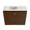 MONDIAZ TURE-DLUX 60cm toiletmeubel Rust. EDEN wastafel Glace positie links. Zonder kraangat. SW1103496