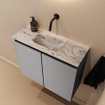 MONDIAZ TURE-DLUX 60cm toiletmeubel Plata. EDEN wastafel Glace positie midden. Zonder kraangat. SW1103427