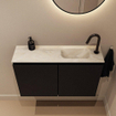 MONDIAZ TURE-DLUX 80cm toiletmeubel Urban. EDEN wastafel Ostra positie rechts. Met 1 kraangat. SW1104729