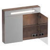 BRAUER Promise Deluxe spiegelkast - 80x70x15cm - met directe verlichting - 2 dubbelzijdige spiegeldeuren - Erosion SW720920