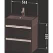 Duravit Ketho 2 wastafelonderbouwkast met 2 laden 58.4x39x54.9cm met grepen antraciet basalt mat SW772817