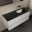 Mondiaz Aivy badmeubelset - 120x45x50cm - 0 kraangaten - 1 wasbak urban Solid surface - Rechts - 2 lades - Zonder spiegel - MDF Talc SW892395