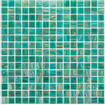 The Mosaic Factory Amsterdam mozaïektegel - 32.2x32.2cm - wand en vloertegel - Vierkant - Glas Turquoise glans SW654804