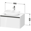 Duravit Ketho 2 wastafelonderbouwkast incl. consoleplaat met 1 lade 80x55x45.9cm met handgreep antraciet eiken terra mat SW773004