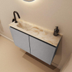 MONDIAZ TURE-DLUX 80cm toiletmeubel Plata. EDEN wastafel Frappe positie links. Met 1 kraangat. SW1102918