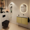 MONDIAZ TURE-DLUX 80cm toiletmeubel Oro. EDEN wastafel Opalo positie rechts. Zonder kraangat. SW1104438