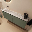 MONDIAZ TURE-DLUX 120cm toiletmeubel Army. EDEN wastafel Glace positie links. Zonder kraangat. SW1103160
