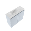MONDIAZ TURE-DLUX 60cm toiletmeubel Clay. EDEN wastafel Opalo positie links. Met 1 kraangat. SW1104224