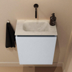 MONDIAZ TURE-DLUX 40cm toiletmeubel Clay. EDEN wastafel Opalo positie midden. Zonder kraangat. SW1104243