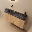 MONDIAZ TURE-DLUX 80cm toiletmeubel Washed Oak. EDEN wastafel Lava positie links. Zonder kraangat. SW1104088