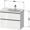 Duravit D-Neo wastafelonderkast 78.4x62.5x45.2cm 2 lades Betongrijs Mat SW640764