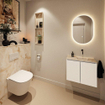 MONDIAZ TURE-DLUX 60cm toiletmeubel Talc. EDEN wastafel Frappe positie rechts. Zonder kraangat. SW1102591