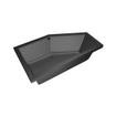Xenz Society 160 ligbad - 160x90cm - met overloop - zonder afvoer - Hoekopstelling rechts - Acryl - Ebony mat SW103359