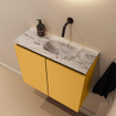 MONDIAZ TURE-DLUX 60cm toiletmeubel Ocher. EDEN wastafel Glace positie rechts. Zonder kraangat. SW1103415