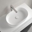 Villeroy & Boch Collaro opzetwastafel ovaal 56x36cm zonder overloop zonder kraangat ceramic+ stone white SW336076