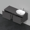 Duravit D-Neo wastafelonderkast 140x45.9x55cm 2 lades Grafiet Mat SW641145