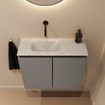 MONDIAZ TURE-DLUX 60cm toiletmeubel Smoke. EDEN wastafel Opalo positie links. Zonder kraangat. SW1104558