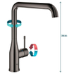 GROHE essence new Keukenkraan - l uitloop - hard graphite glans SW97563