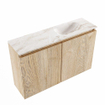 MONDIAZ TURE-DLUX 80cm toiletmeubel Washed Oak. EDEN wastafel Frappe positie rechts. Met 1 kraangat. SW1103068