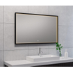 Wiesbaden Avi spiegel rechthoek met LED, dimbaar en spiegelverwarming 100 x 60 cm mat zwart SW373498