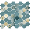 The Mosaic Factory Valencia mozaïektegel 4.3x4.9x0.5cm hexagon turquoise mat en glans voor wand en vloer en voor binnen en buiten vorstbestendig SW382569