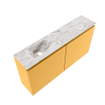MONDIAZ TURE-DLUX 100cm toiletmeubel Ocher. EDEN wastafel Glace positie links. Zonder kraangat. SW1103379