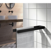 Smedbo Outline Handdoekhouder - 38x2.2x6.2cm - ophangen - Aluminium Mat zwart SW890103