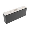 MONDIAZ TURE-DLUX 120cm toiletmeubel Dark Grey. EDEN wastafel Frappe positie midden. Zonder kraangat. SW1102721